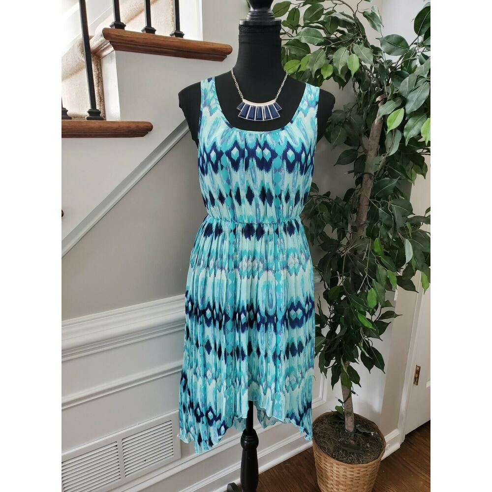 H&M Women's Multicolor 100% Polyester Scoop Neck Sleevelesss Knee Length Dress 6 - Picture 10 of 11